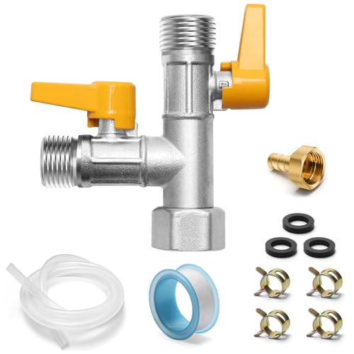 Image of RV Winterizing Kit, Brass RV Antifreeze Pump Kit for RV 3-Way by-Pass Valve Replacement Kit, RV Pump Converter Winterizing Part for Water System RV Full-Flow Winterizing Kit