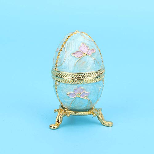 Ovo de Páscoa esmaltado, caixa de jóias exclusiva com esmalte rico e strass brilhantes Perfeitos par