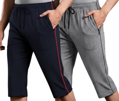 Image of FEEL TRACK Men's Regular Fit Three Fourth Capri (Pack of 2)