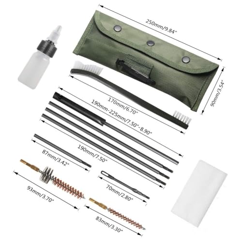 Rifle Gun Cleaning Kit Brushes Cleaner Set for .22Cal .223Cal 5.56mm .22LR, Universal for 20-25 Caliber Rifle Pistol Shotgun