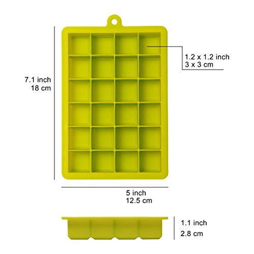 Ayi&Ayee Silicone Ice Cube Trays With Lids - 2 Pack - 24 Cavities 1 Inch (1.2 Tbsp / 20Ml / 0.6 Fl Oz) Square Ice Cubes Baking Molds - Bpa Free - Easy Release - For Juice, Baby Food, Chocolate & More #TOP6
