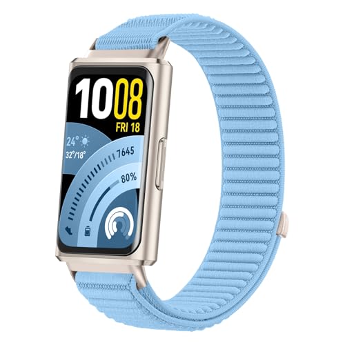 SinMutisme Nylon Braided Band Compatible with Huawei Band 11/Band 11 Pro Bands, Breathable Replacement Strap Watch Straps Aramband (Light Blue)