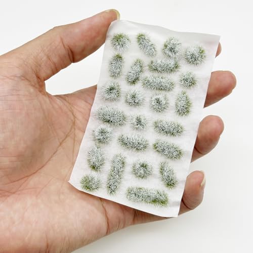 Woohome 78 PCS White Nylon Grass Tufts Model Scenery Kit for DIY Railway, Fairy Garden, Diorama - Image 5