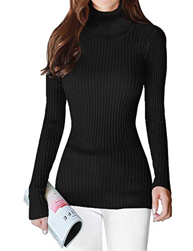 V28 Women Stretchable Turtleneck Knit Long Sleeve Slim Fit Sweater thumb #2