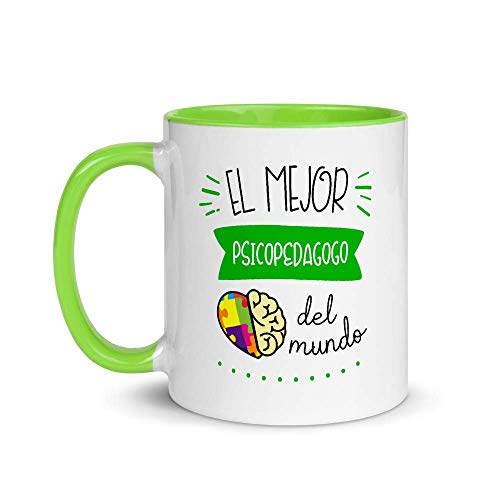 Kembilove Taza de Desayuno del Mejor Psicopedagogo del Mundo – Tazas de Café para Profesionales y Trabajadores para la Oficina – Tazas de Té en Color de Profesiones – Taza de Cerámica de 350 ml