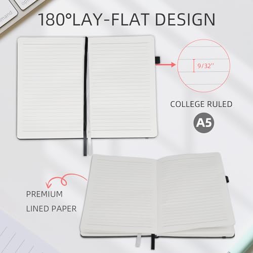Carnet de notes en cuir rigide OnMove cahier de note de haute qualité A5 gris - 5