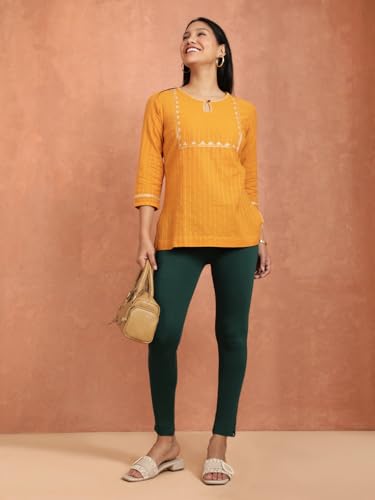 Image of TWIN BIRDS Women Cotton Blend Kurti Pants | Sleek Ethnic Daily Trousers