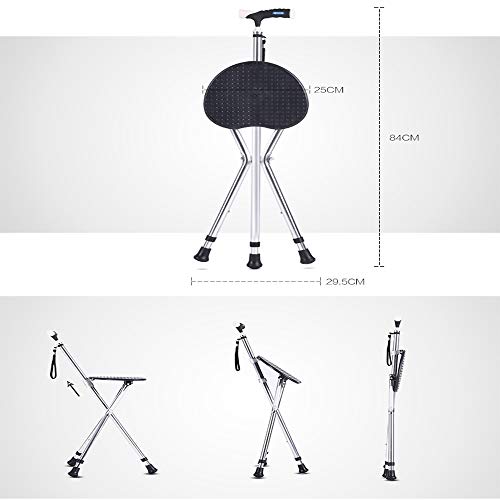 Canne de marche pliante trépied haut de gamme Wisdom avec assise télescopique - 6
