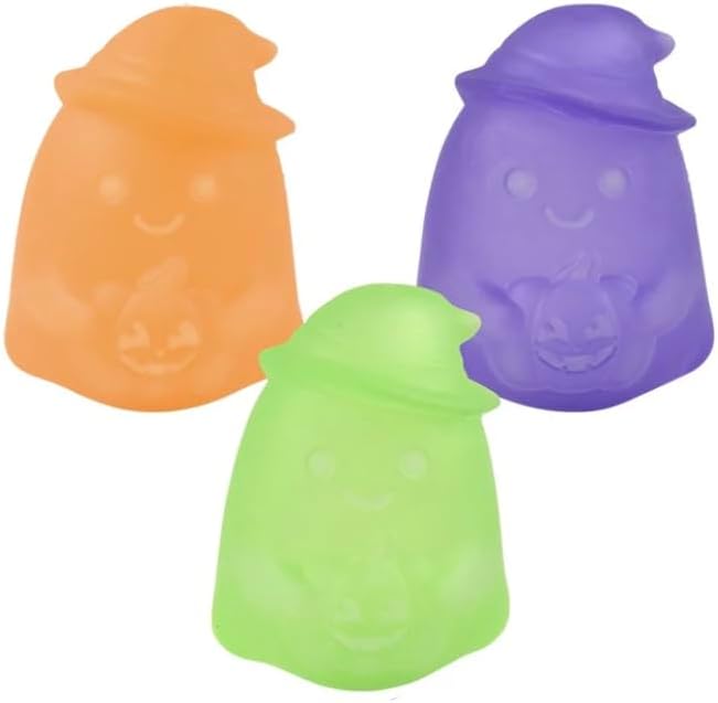 Halloween Ghost Sugar Squeeze - Party Favors for Kids Birthday Goodie Bags Reward Box Treasure Chest Trick or Treat - Stress Relief, Fidget Toy, Sensory Toy - One Piece (Random Color)