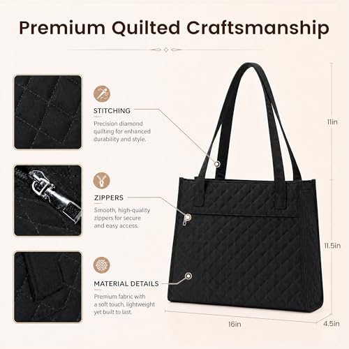 Bolso tote acolchado ligero para mujer miniatura 6