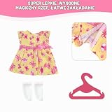 Aolso Zestaw ubrań dla lalek, 4 sztuki, odzież dla lalek niemowlęcych, odzież dla lalek 35-43 cm, strój dla lalek niemowlęcych, styl bez rękawów, skarpetki, dla lalek o rozmiarze 14–18 cali (bez lalki