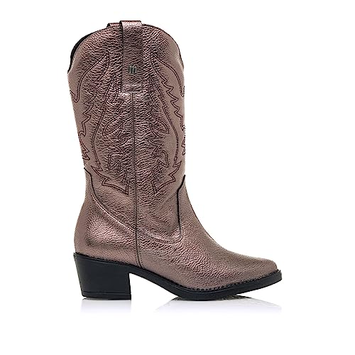 Mtng Para Mujer. 58964 Botas Teo Plateado Oscuro -Altura TacóN 5Cm- (37), Plata, 5 A 8Cm, Ninguno, Casual