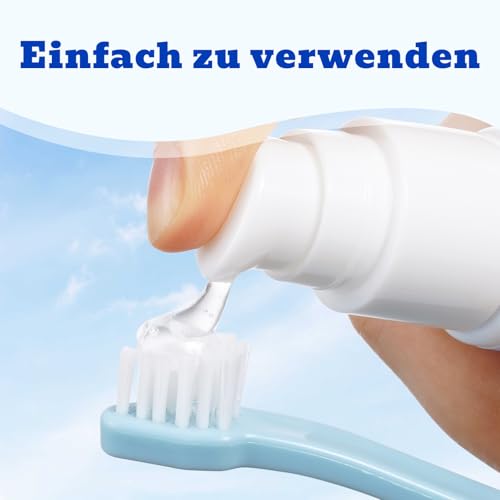 Oivolii Zahnpasta Katze mit Thunfischgeschmack (30g) und 2 Zahnbürsten | Katzen Zahnpflege Set | Sanfte Formel, frischer Atem und gut für die Zähne