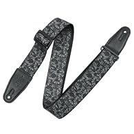 2-Inch Wide Polyester Guitar Strap with Black & Grey Skulls Motif 65” Max Length with Tri-Glide Sliding Adjustment Dye-Sublimation Printed Black & Grey Skulls Pattern Motif Incredibly Strong, Lightweight One-Ply Polyester Construction Pin Hole Stitch...