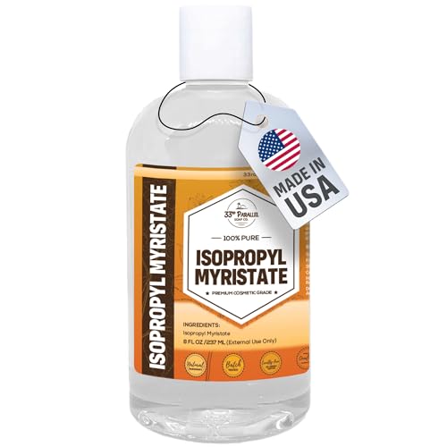 ISOPROPYL MYRISTATE (8 oz) Natural Plant Derived Cosmetic Grade IPM for Soap Making Fragrances Shampoo Creams & Lotion Makeup & Adhesive Remover Antiperspirants & Deodorants | 8 Ounces