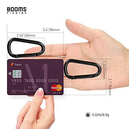 Image of Booms Fishing CC2 Carabiner Clip, 2.3 inch Small Carabiner Keychain, Multi-use Aluminium D Ring Caribeener Clips