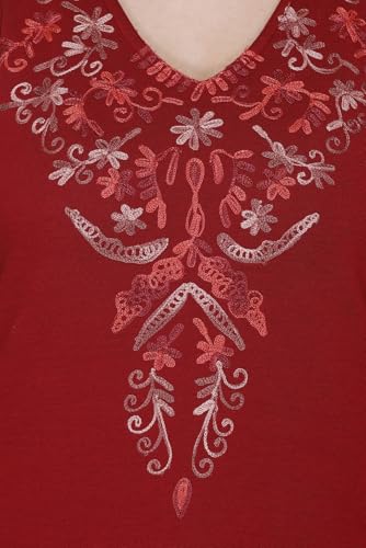 Image of Rosary Women's Woolen Winter Embroidered Kurta with Palazzo Pant | Warm Ethnic Suit Set - 2 Piece Outfit