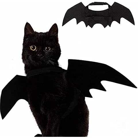 ISMARTEN Bat Wings Costume, Small, Black Felt, for Dogs & Cats, Halloween Pet Apparel Cover