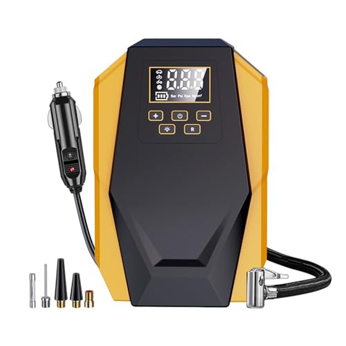 Compresseur d'air portable 12V pour voiture avec gonfleur de pneus numérique et lampe LED intégrée