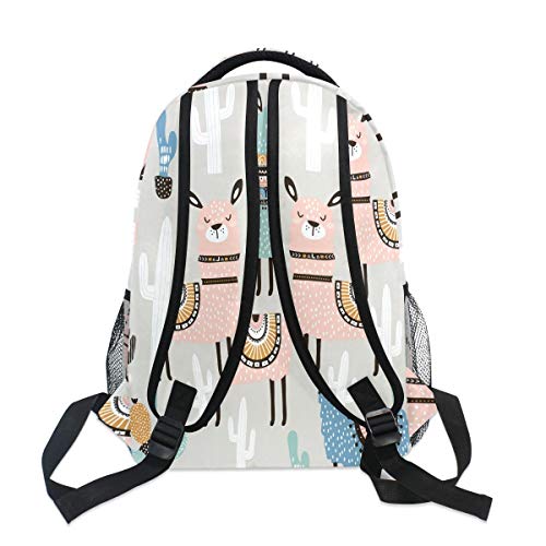 Colorful Cactus Llama Backpack Bookbag For Boys Girls,Elementary School Backpack,14 Inch Computer Laptop Backpack,Durable And Water Resistant Casual Rucksack School Backpack #TOP4
