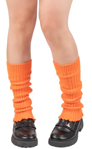 Image of BomKinta Leg Warmers for Women - Soft Fashion Knit Calf Accessories Gifts - Cute 80s Ruffle Leg Sleeves for Party Yoga