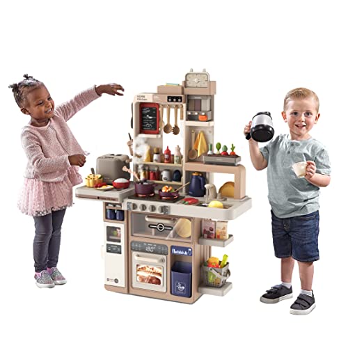 Kids Kitchen Playset With Cereal Container & Mini Planter Kitchen Toy For Girl-88 Pcs For Toddlers Kids 37 Inch, Toy Accessories Set/Rice Cooker/Cooking Stove W Steam, Girls & Boys 3-5 Years #TOP4