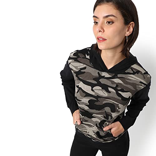 Image of Campus Sutra Women cotton Premium Zipper Hoodie-Grey