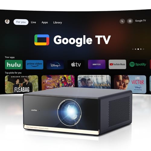 Consejos para Comprar Proyector Steren los 5 más buscados. 49 Wanbo X5 Pro 【Google TV / 1100 ANSI】 Proyector 4K con Bluetooth WiFi, Enfoque Automático, Silencioso 26 dB, 1080P Nativo, Proyector Inteligente con Netflix y 10,000+ Apps,...