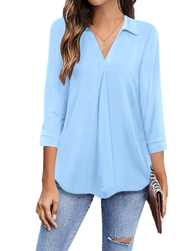 Image of Newchoice Womens 3 /4 Sleeve Shirts Business Casual Tops