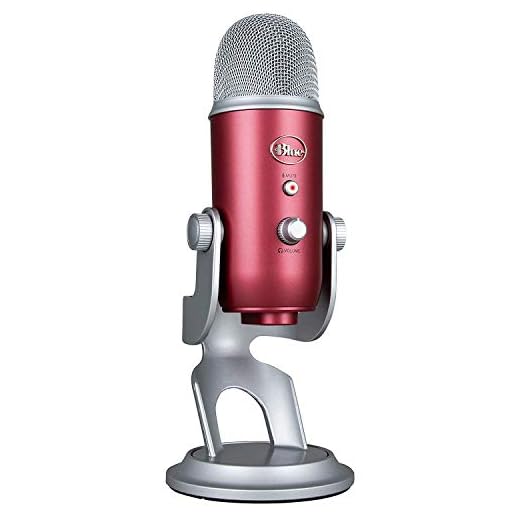 Blue Yeti, microfono USB per registrazione e streaming su PC e Mac, 3 capsule del condensatore, 4 modalità di rilevamento, uscita cuffie e controllo volume - Rosso acciaio