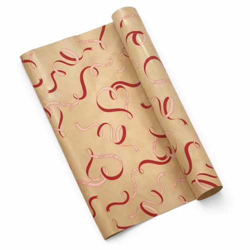 Image of Oasis Eco Friendly Kraft Paper Rolls For Multipurpose Gift Packaging & Flower Bouquet Wrapping, 50cmx25mtr (1 No) (Brown Red)