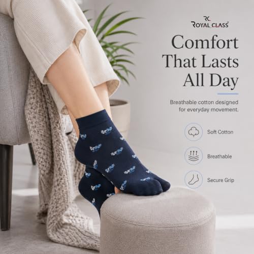 Image of RC. ROYAL CLASS Women's Ankle Cotton Thumb Socks (Pack Of 5 Pairs, Multicolored, Free Size, Ankle Length)
