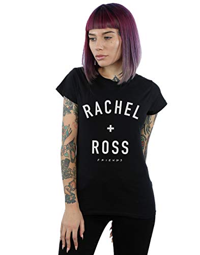 Image of Absolute Cult Friends Women's Rachel and Ross Text T-Shirt Black Large