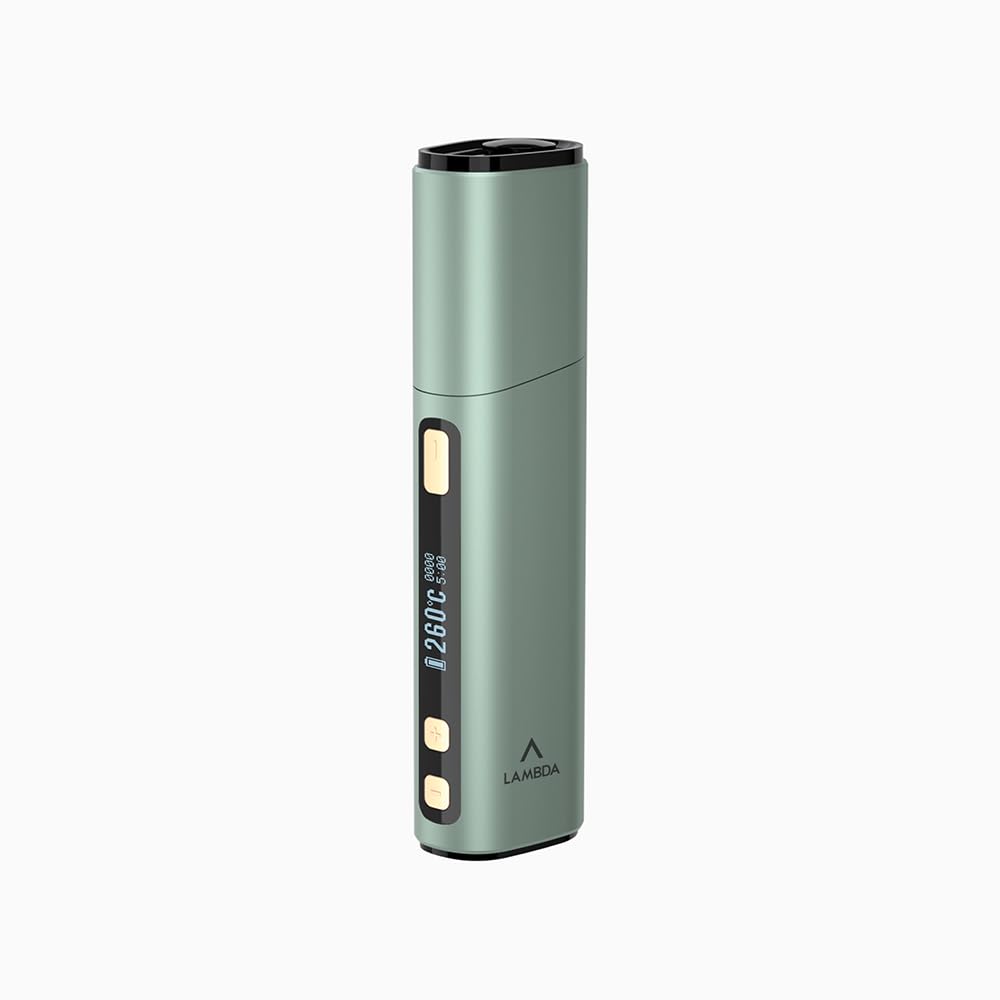 LAMBDA Dual Heat Not Burn Device, 3200 mAh OLED Display Einstellbare Temperatur und Zeit Heizung, use Replaceable Heizblatt Part (Grün)