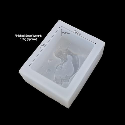 Miniatura 2 de Grainrain Molde de jabón de silicio artesanal DIY vela molde de resina para jabón hecho a mano sirena (12019)