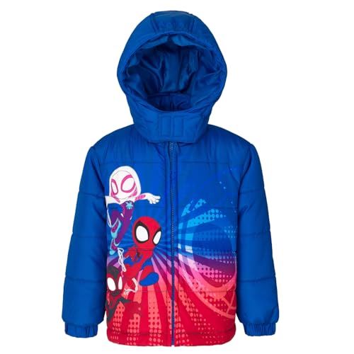 Image of Marvel Hooded Zip-Up Puffer Jacket Toddler to Big Kid