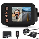 METEESER Motorcycle Front and Rear Dash Cam