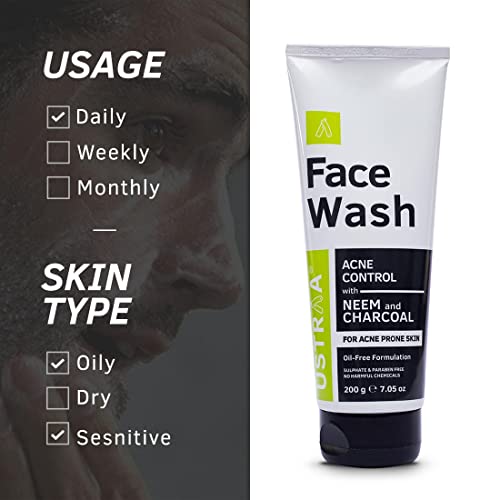 Ustraa Face Wash Neem & Charcoal - 100g and Face Scrub - De Tan - 100g - Image 4
