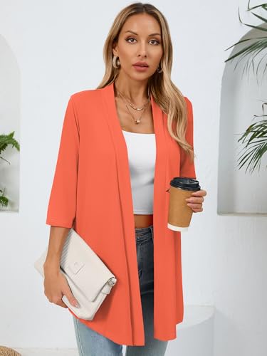Image of Women's Lightweight Open Front Cardigans Casual Soft Drape Spring Summer Fall Cardigan S-3XL