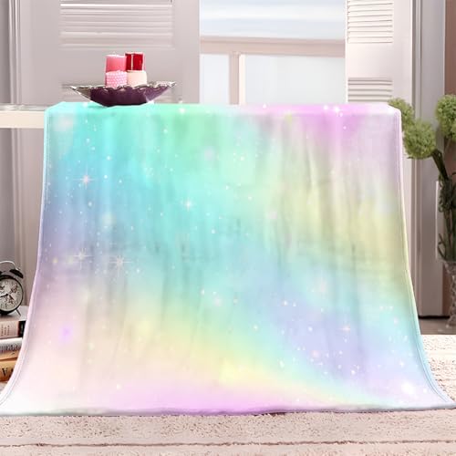 Couverture Polaire 130x150 arc-en-ciel pour lit et canapé en microfibre de flanelle - 2