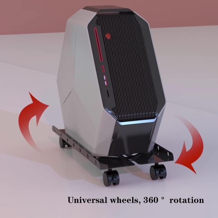 CPU Holder Stand Rolling CPU Stand Holder, Adjustable Mobile PC Tower Stand, Black Steel Expandable PC Host Case Stand with Caster Wheels, Fits Most Gaming PC Case Computer Tower Stand