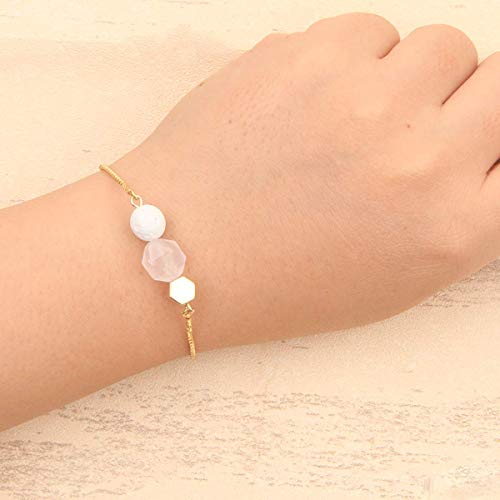 Jardme Essential Oil Diffuser Bracelets, 14K Gold Link Bracelets for Women, Birthday Gifts for Women Mom4