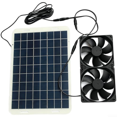 Double ventilateur 120mm panneau solaire 15W kit ventilation 12V poulailler
