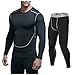 Ni_ka Survetement Jogging Homme Ensemble Skinny Confortable VêTements De Sport Fitness De à SéChage Rapide Fitness Collants à Manches Longues Legging Printemps Automne Noir Gris