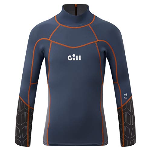 Gill Junior Zenlite 1.5mm Flatlock Traje de Neopreno Top - Océano Gris Acero - cálido térmica de Calor de Capa Capas UV Sun