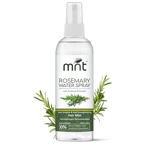 Image of MNT Rosemary Water Spray for Hair Growth and Healthy Scalp | 100% Pure Steam-Distilled Hydrosol Hair Mist /Toner, 200 ml (Pack of 1)