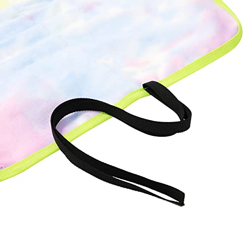 Image of Denifiter Colored Brush Roll with Canvas Strap - Pencil Case Tie Dye Print 22 Slots - Large Capacity Polyester Pen Organizer for Watercolor Pens or Markers