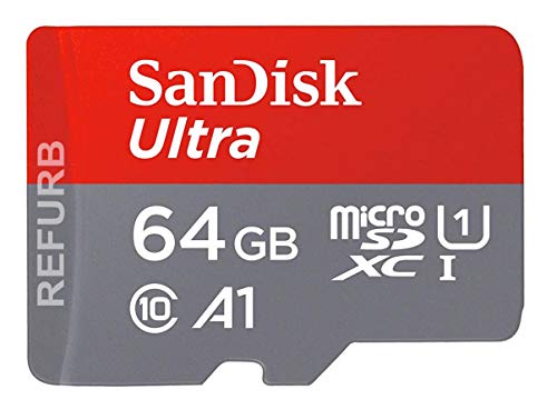 SanDisk Ultra - Scheda di memoria microSDXC da 64 GB + adattatore SD fino a 100 MB/sec, classe 10, U1, A1 (Ricondizionato)