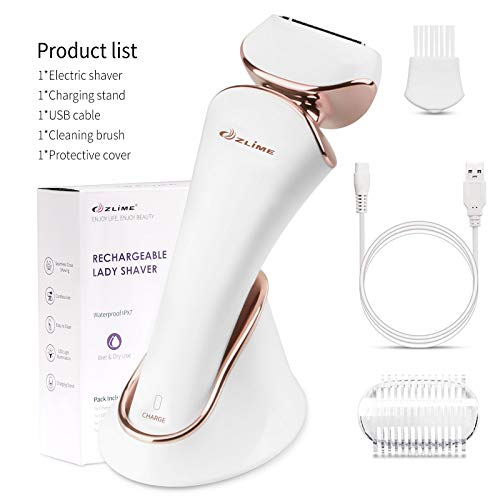 ZLiME Rasierer Damen Elektrischer Nass- und Trockenrasierer Wiederaufladbar Rasierer IPX7 mit LED Damenrasierer für Armen Beinen Achseln Intimbereich Bikinizone Gold - Image 8