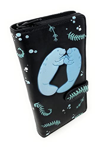 Shag Wear Manatee Playhouse Large Summer Animal Wallet for Women Faux Vegan Leather 7